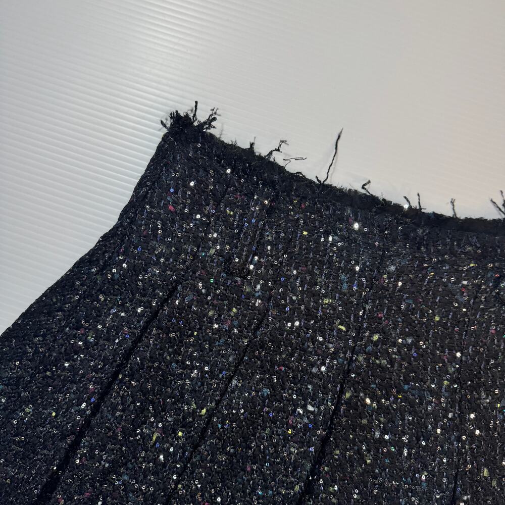 Aqua Wicked Tweed Asymmetric Pleated Skirt Women’s Medium Dark Academia Broadway - Picture 11 of 16